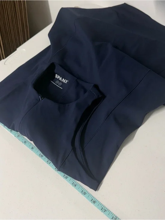 SPANX The Get Moving Zip Front active Dress Navy Blue Small Athletic Active - Picture 3 of 11